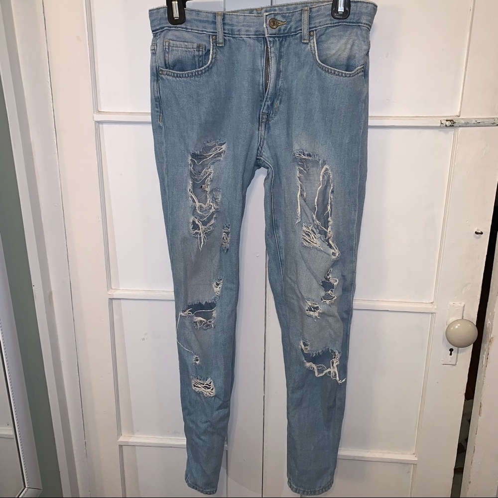Forever 21 Mid-Rise Jeans with Holes